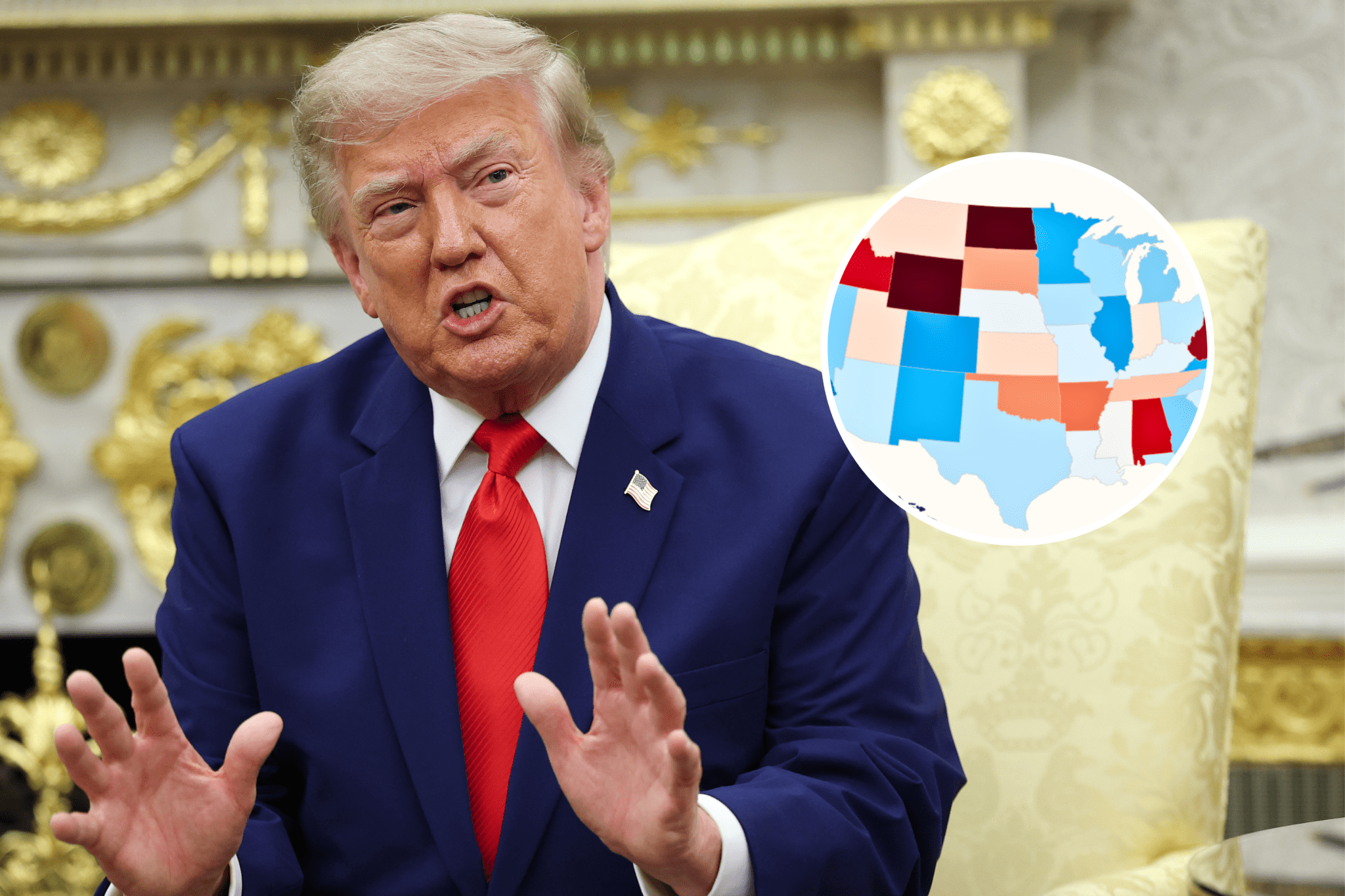 Map shows Trump’s approval rating in every state 3 months until midterms