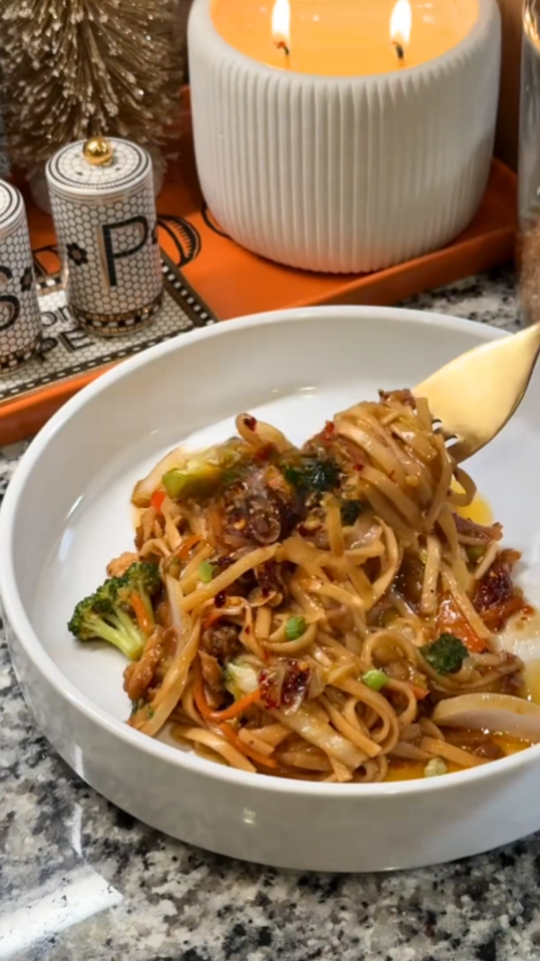 Homemade chicken lo mein with a takeout style flavor