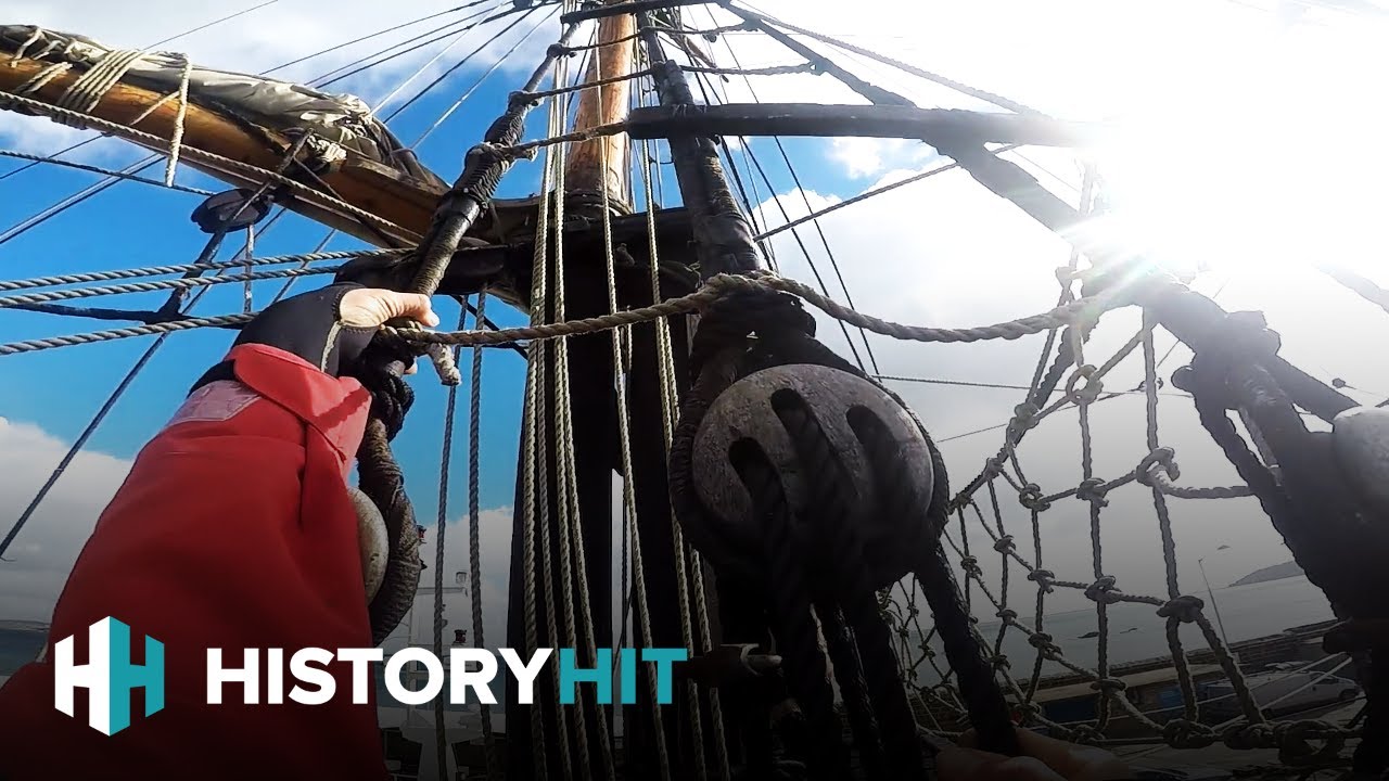Climbing the rigging of an 18th century tall ship