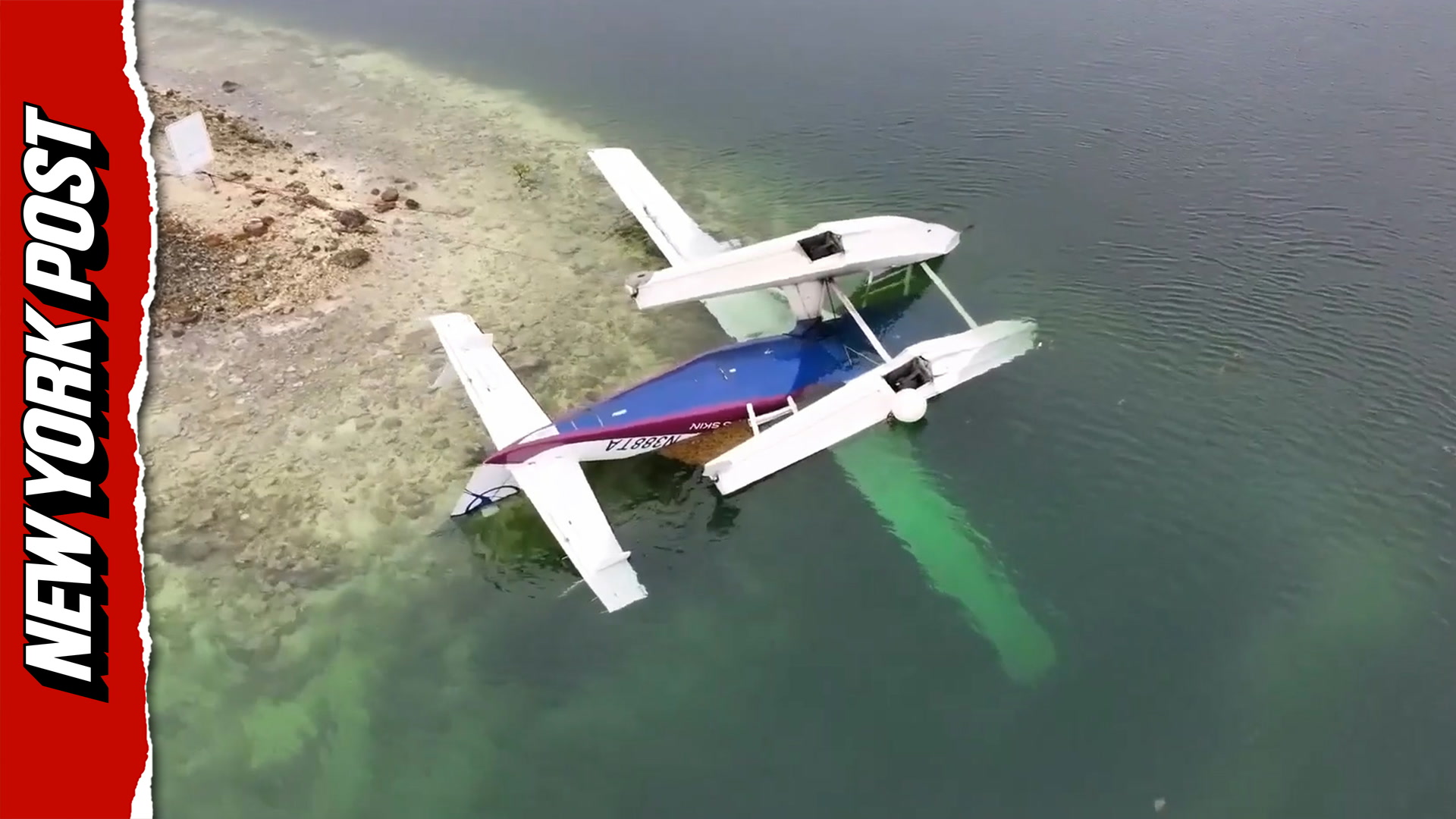 Insane moment seaplane crashes with tourists in the Bahamas