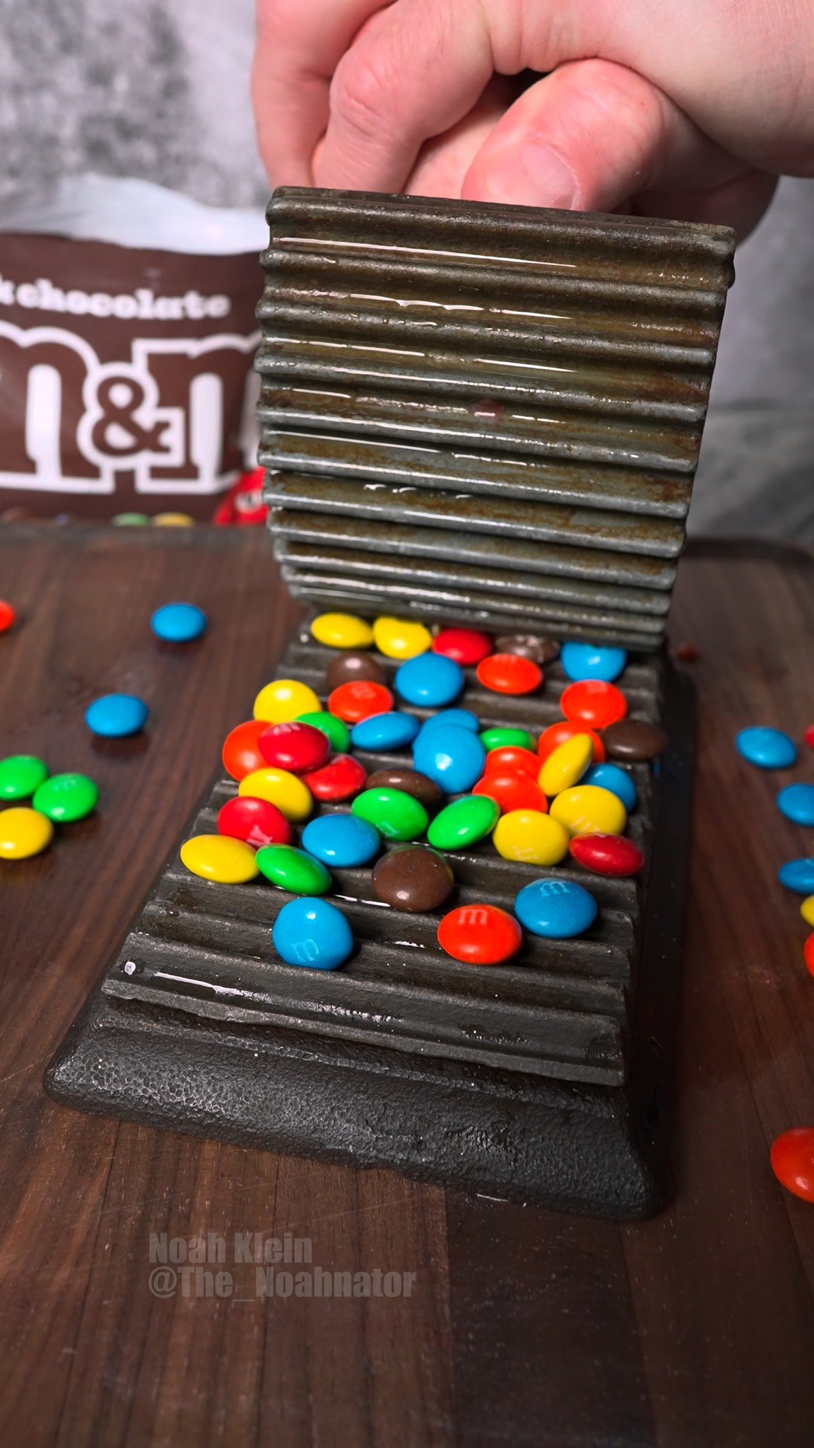 Hand press vs. M&M candy ASMR