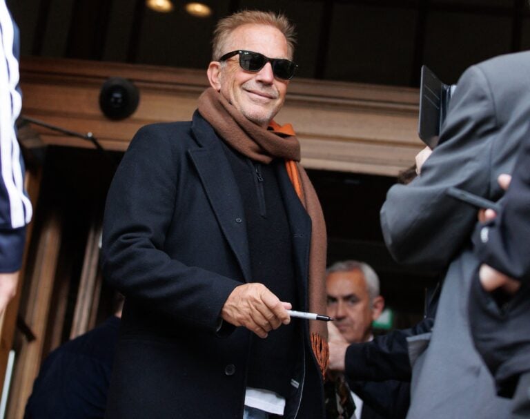Kevin Costner and ex Christine Baumgartner keep distance at son’s ...