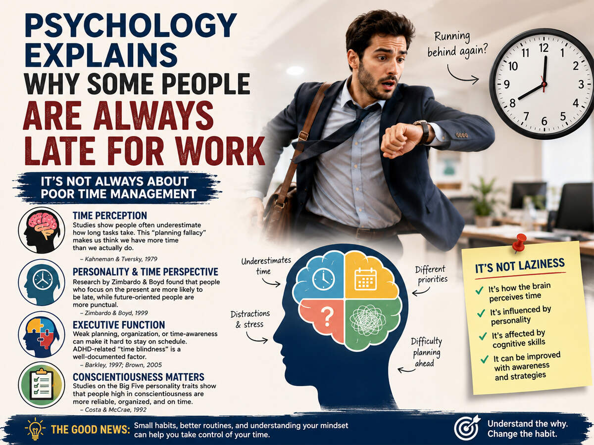 Psychology explains why some people are always late for work - and why ...