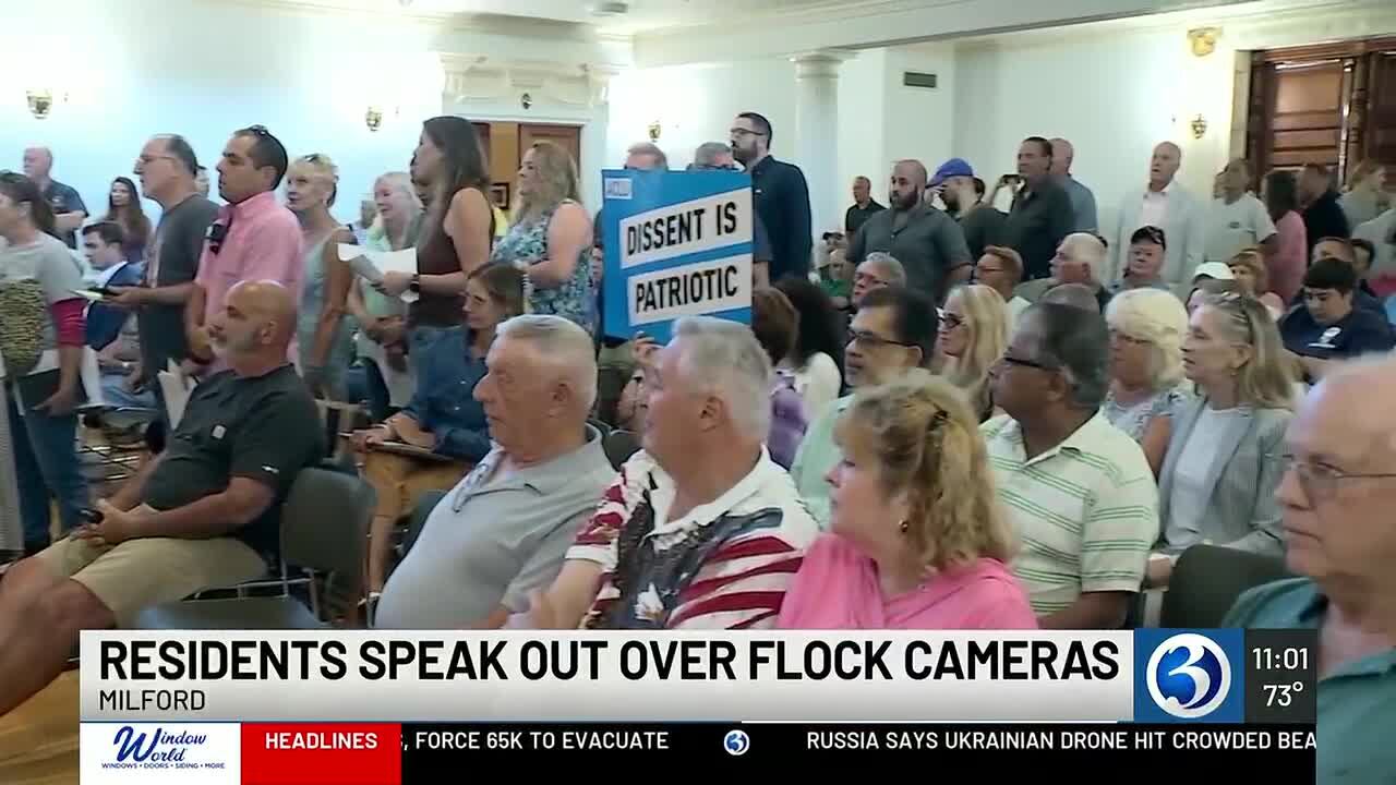 Milford residents speak out against Flock cameras at Board of Aldermen meeting