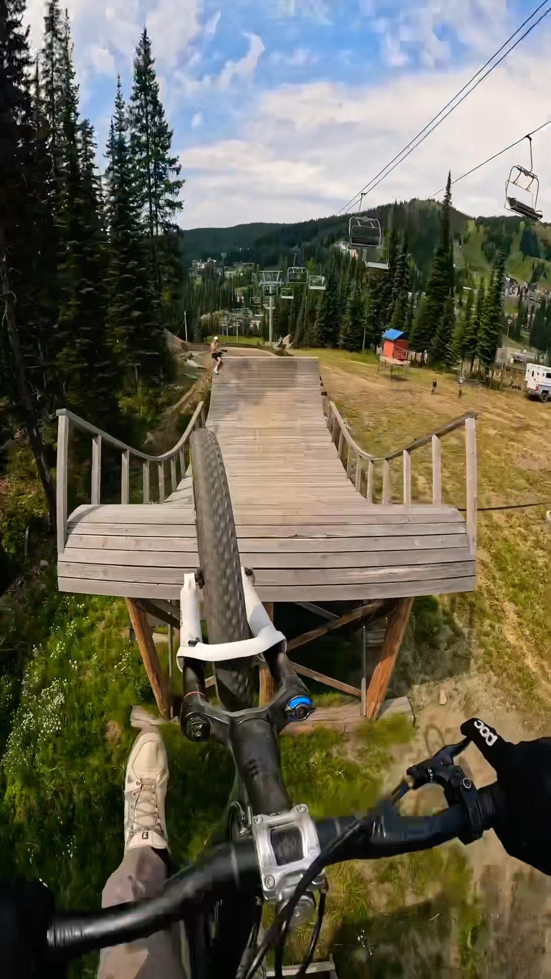 First person backflips over massive dirt jumps