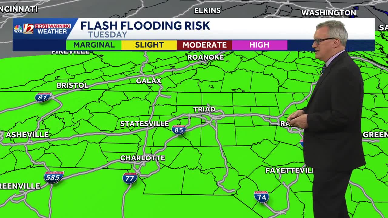 Impact day: Flash flood risk and damaging winds