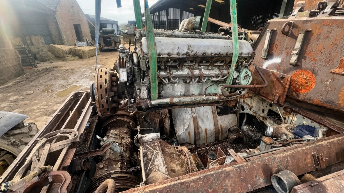 Charioteer tank engine removal nearly breaks the restoration
