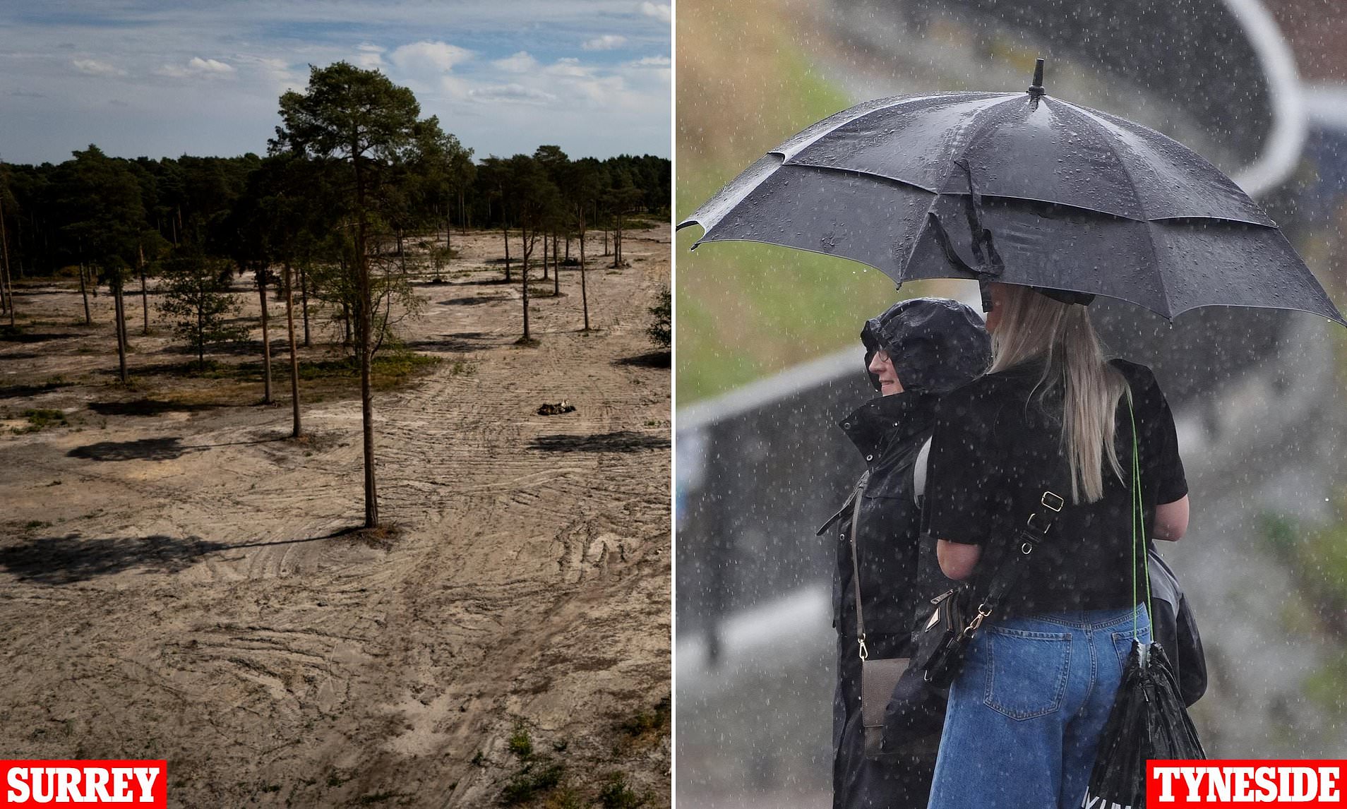 Fears of crop shortages as record-breaking drought continues while thunderstorms hit the north