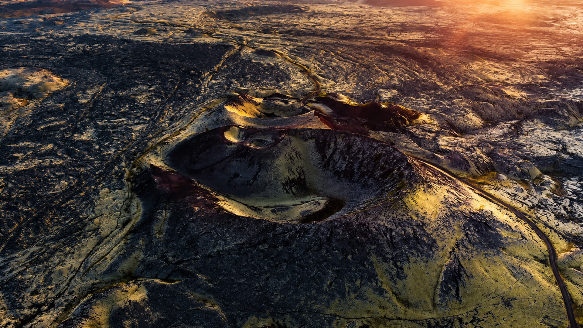 Why is there a road around this volcano?
