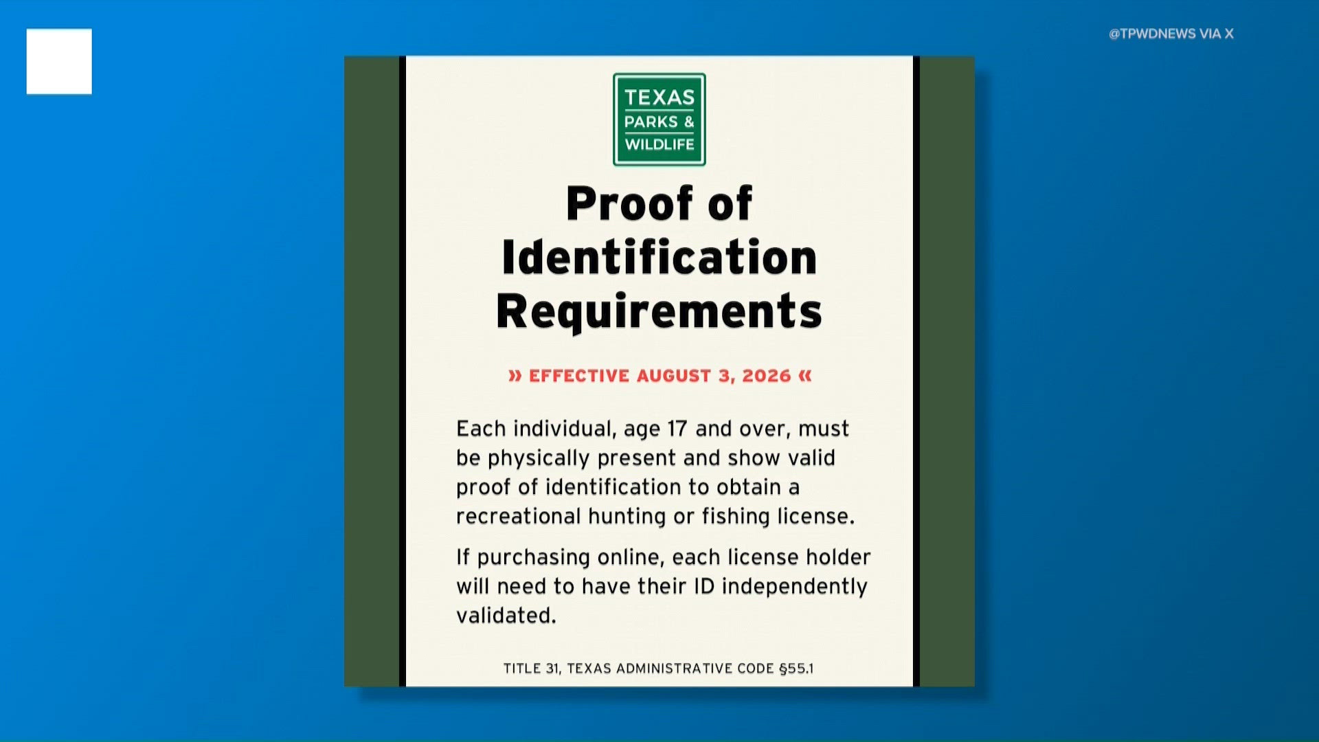 New rules required to obtain hunting and fishing licenses in Texas