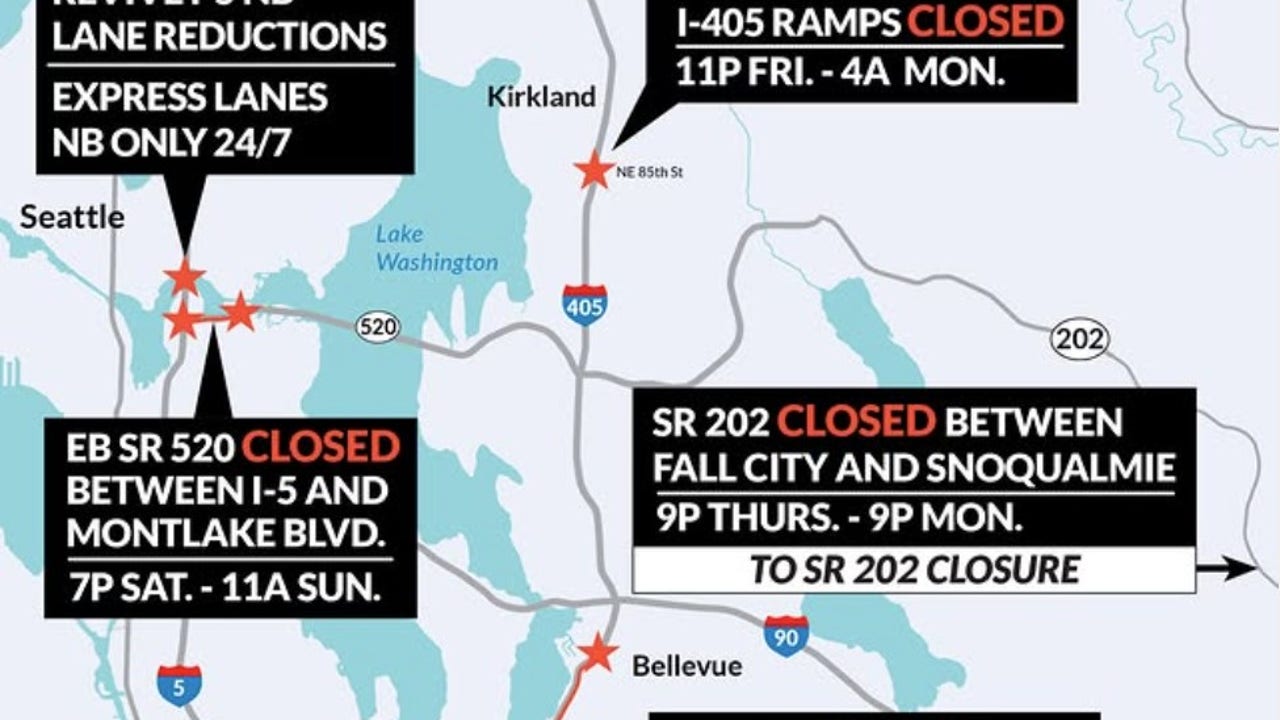 Seattle traffic nightmare: WSDOT closures to choke Puget Sound region
