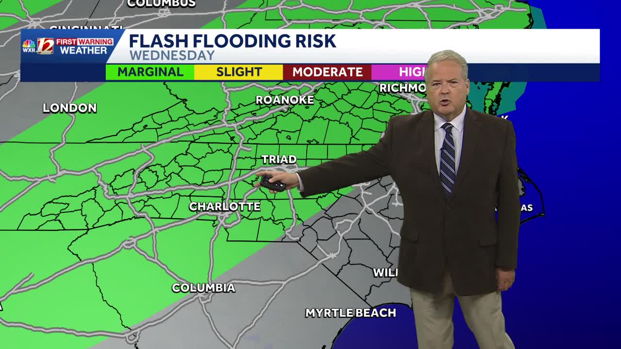 Humid conditions and flooding rain risks continue into midweek