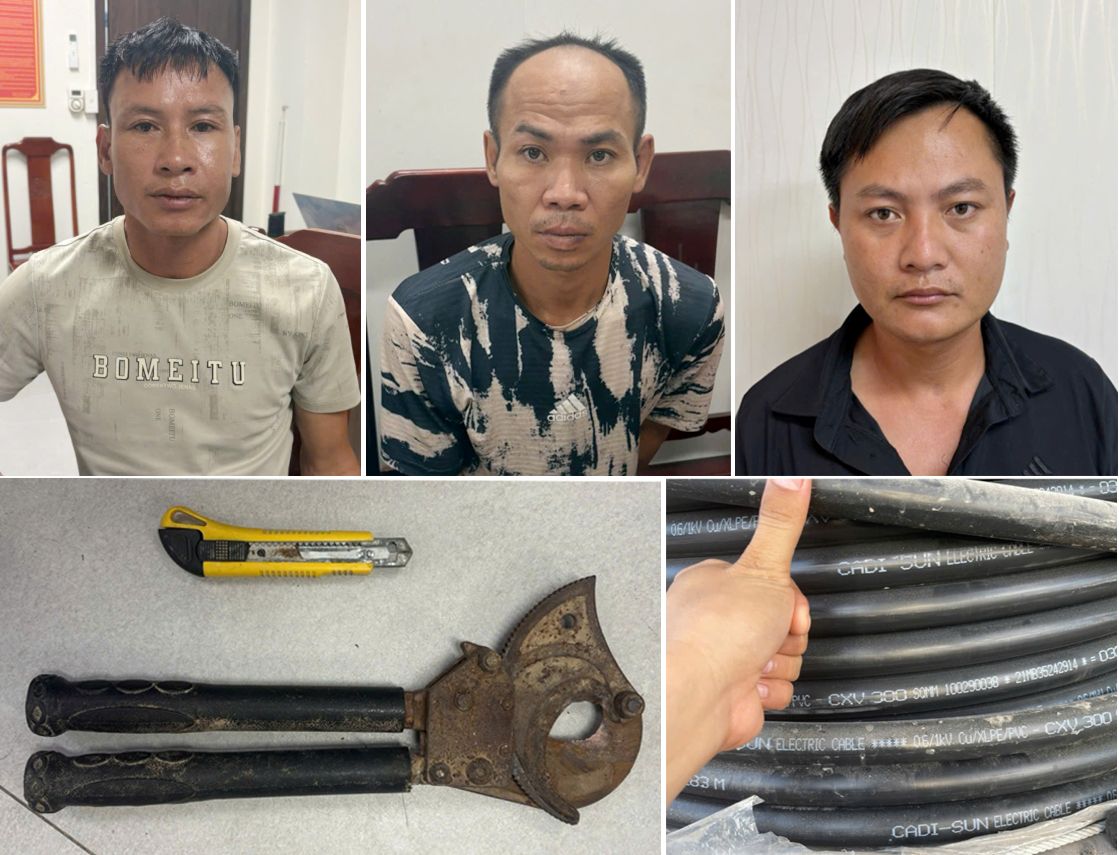 Bắt nhóm đối tượng trong vụ trộm cáp điện gần 300 triệu đồng
