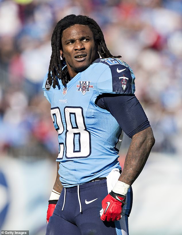 Chris Johnson on the field during a Tennessee Titans game in 2013. The star was diagnosed with ALS in 2025 at the age of 39 years