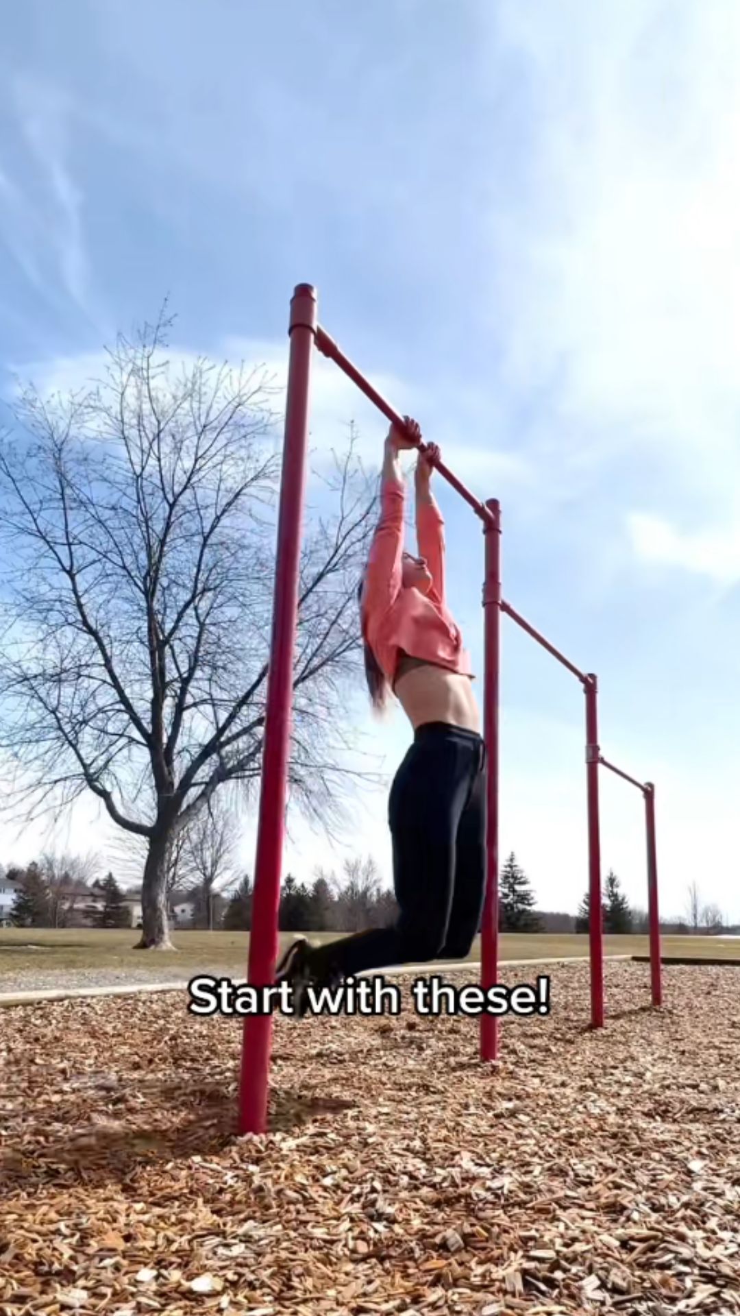 Athlete learns an impressive calisthenics bar trick step by step
