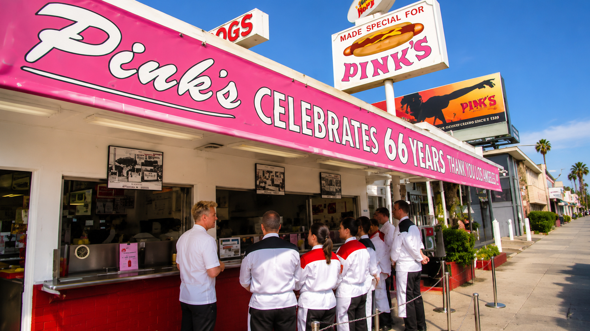 Gordon Ramsay takes chefs to Pink’s before first lunch service