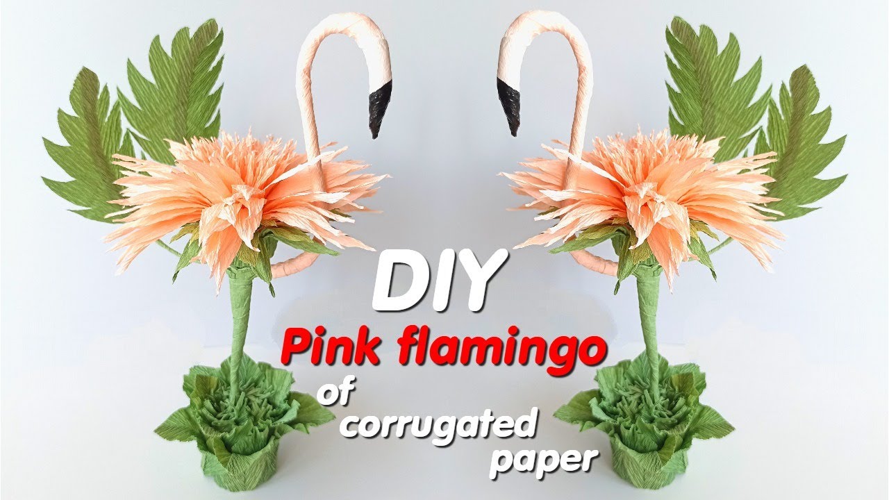 DIY flamingo paper flower craft