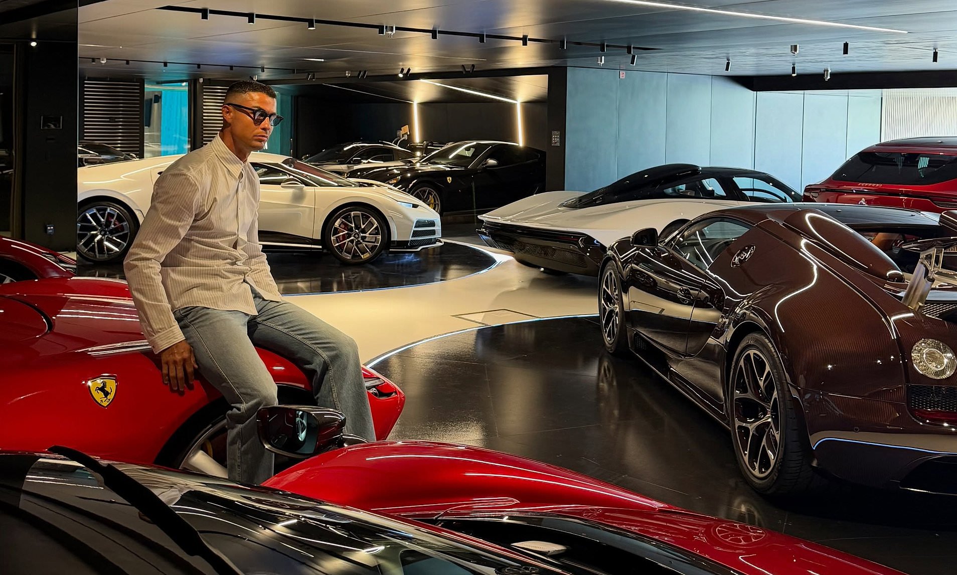 Cristiano Ronaldo shows off his incredible supercar collection: Footballer, 41, flaunts his 'toys'