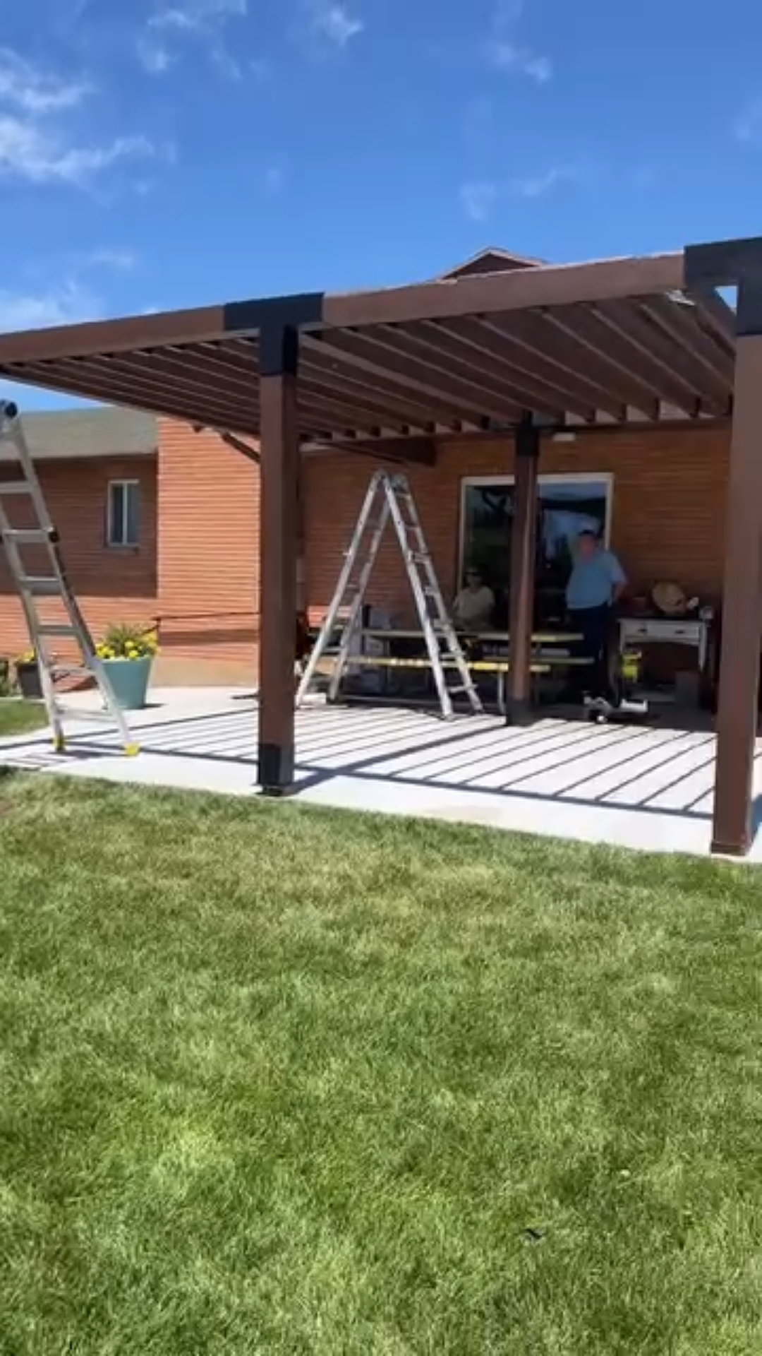 Back Door Pergola Roof Build Backyard Makeover