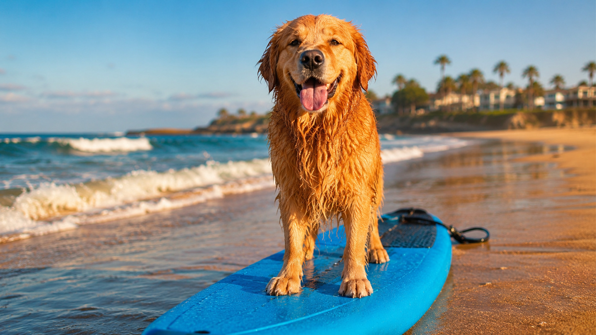 Golden Retriever Beach Vacation Goes Wrong