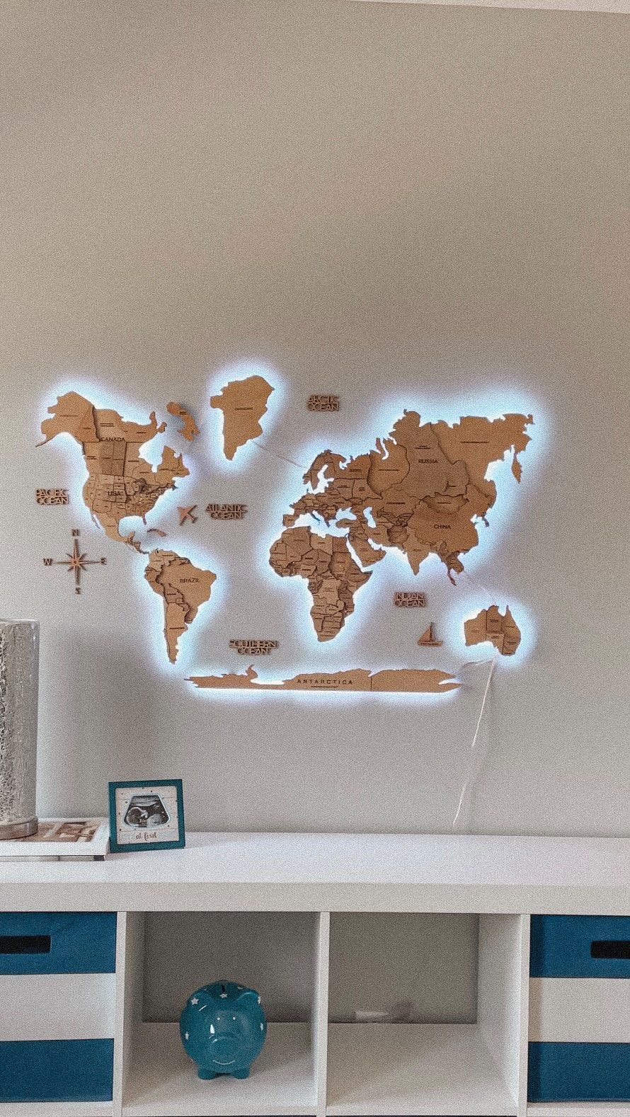 Creative map wall decor that makes a room more personal