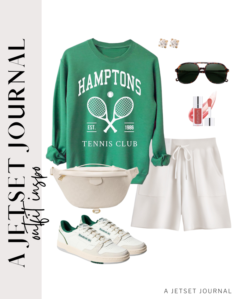 A simple way to style preppy crewnecks and knit shorts