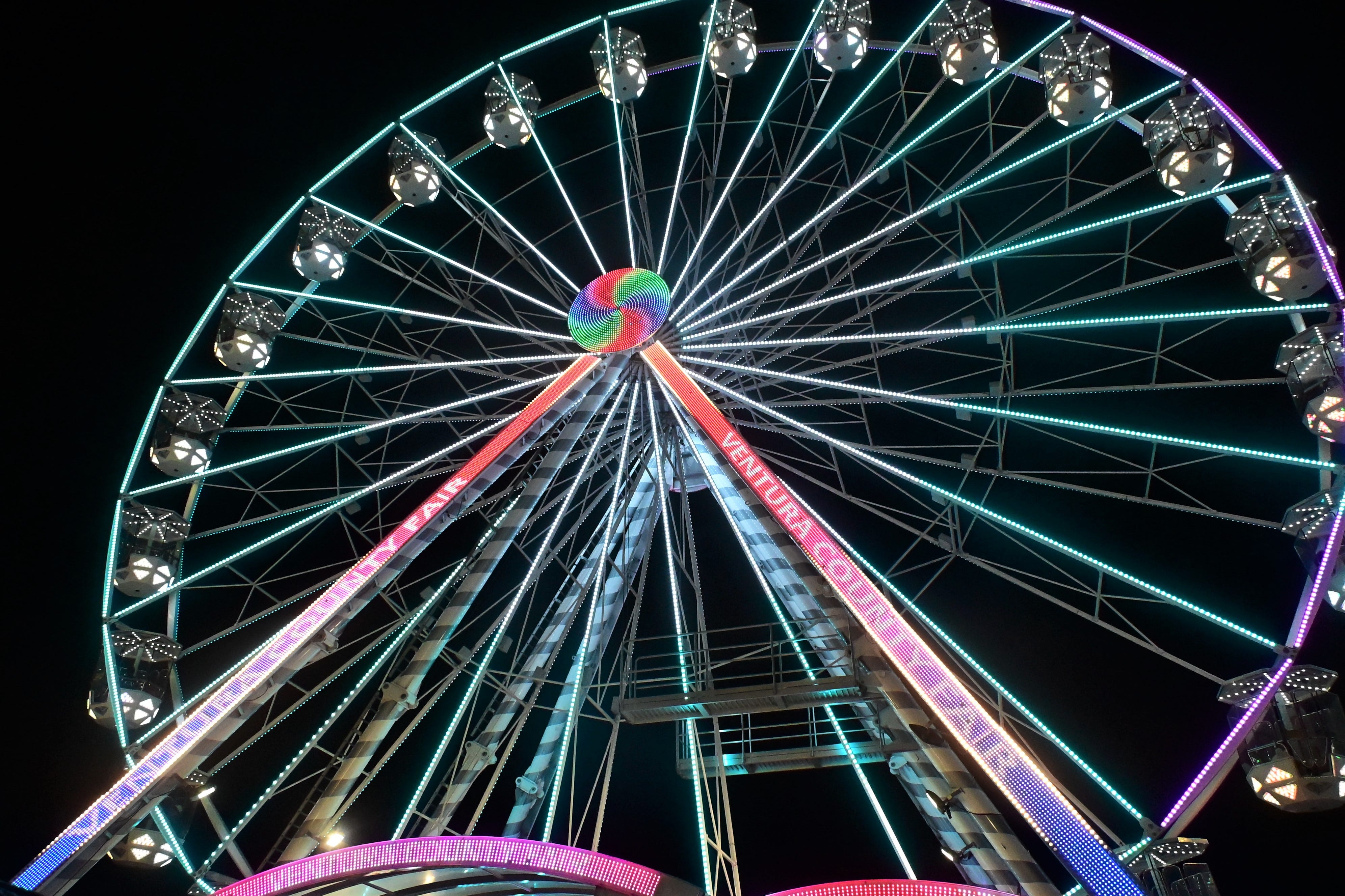 The Ventura County Fair's midway lights up after dark