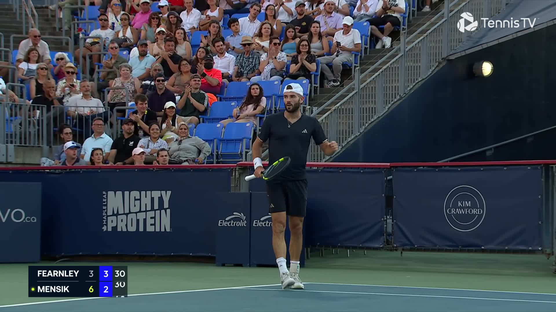 Fearnley saves break point with sharp net winner vs Mensik