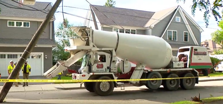 Boston concrete truck crash: Power outage, several poles knocked down
