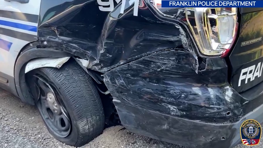 Video shows DUI suspect crash into Franklin police car