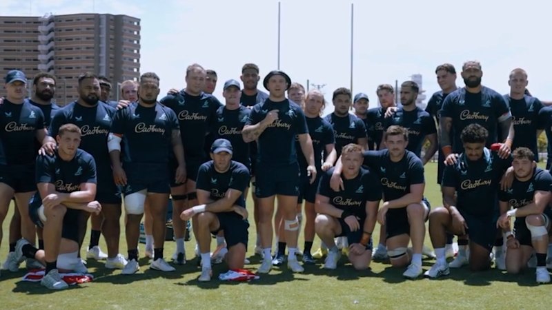 Wallabies send touching video message to Sydney scaffolder after horror injury