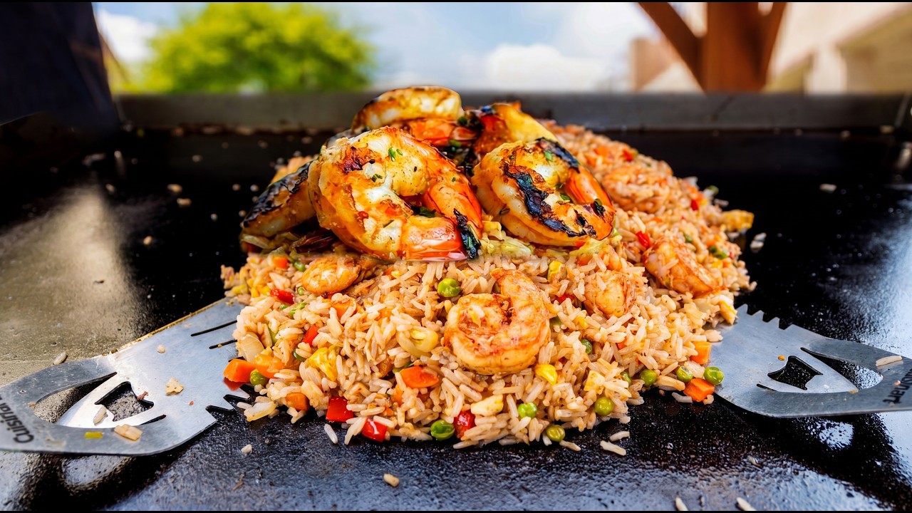Hibachi-style shrimp and crab fried rice