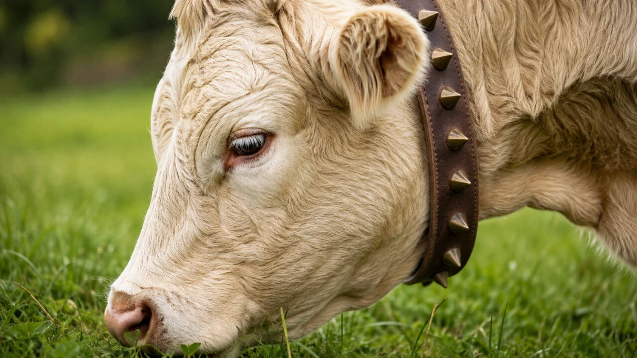 A 2020 Iranian experiment put studded leather collars on 202 cattle ...