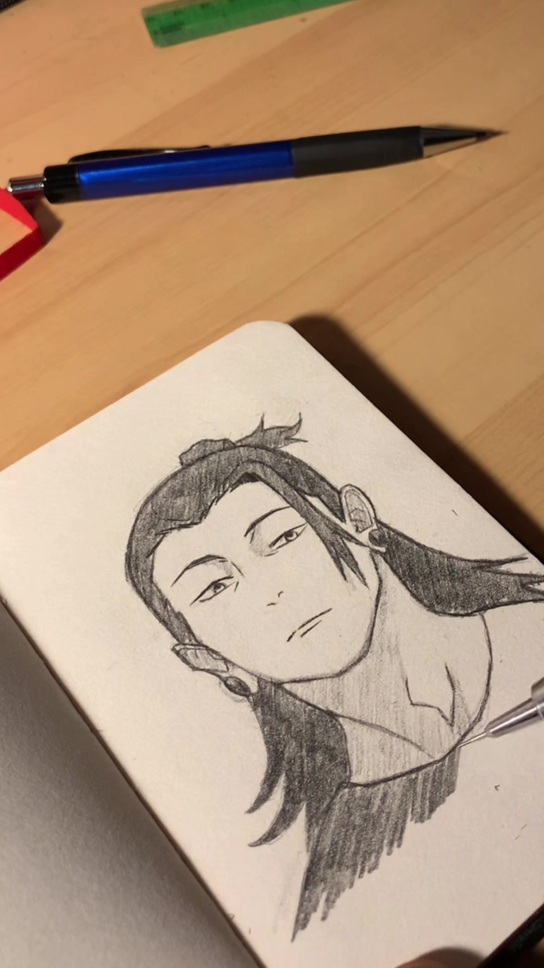 Geto character art and anime sketch process