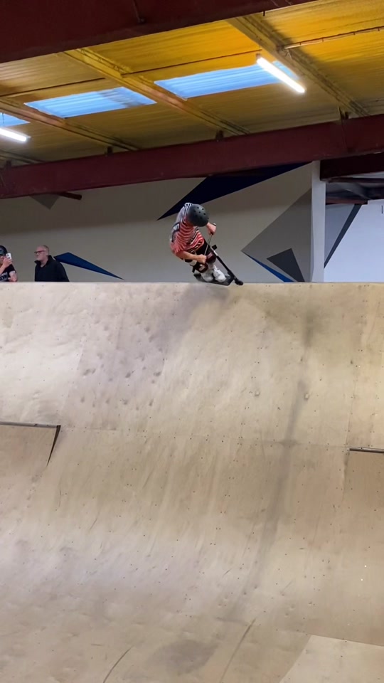 First 360 flip out of a bank ramp attempt