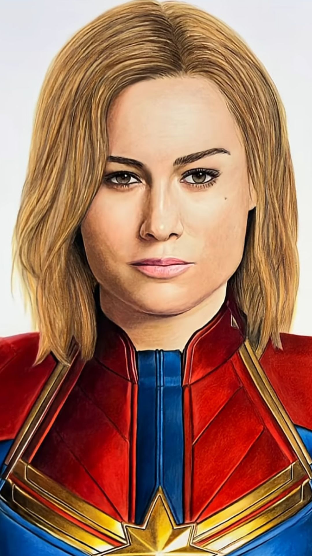 This Captain Marvel drawing looks bold and cinematic