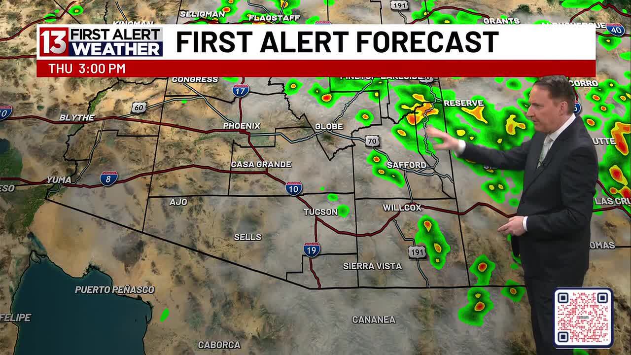 Hot and sticky. Evening storms to the east