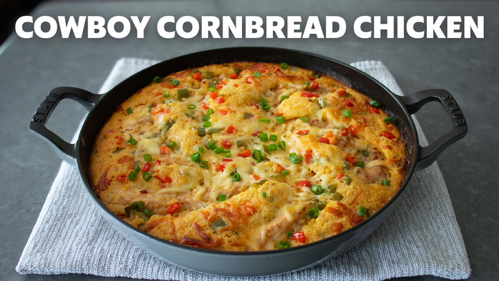 One-pan cowboy cornbread chicken