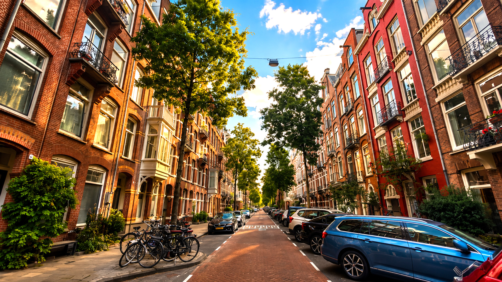 Amsterdam’s classic Dutch buildings along historic streets