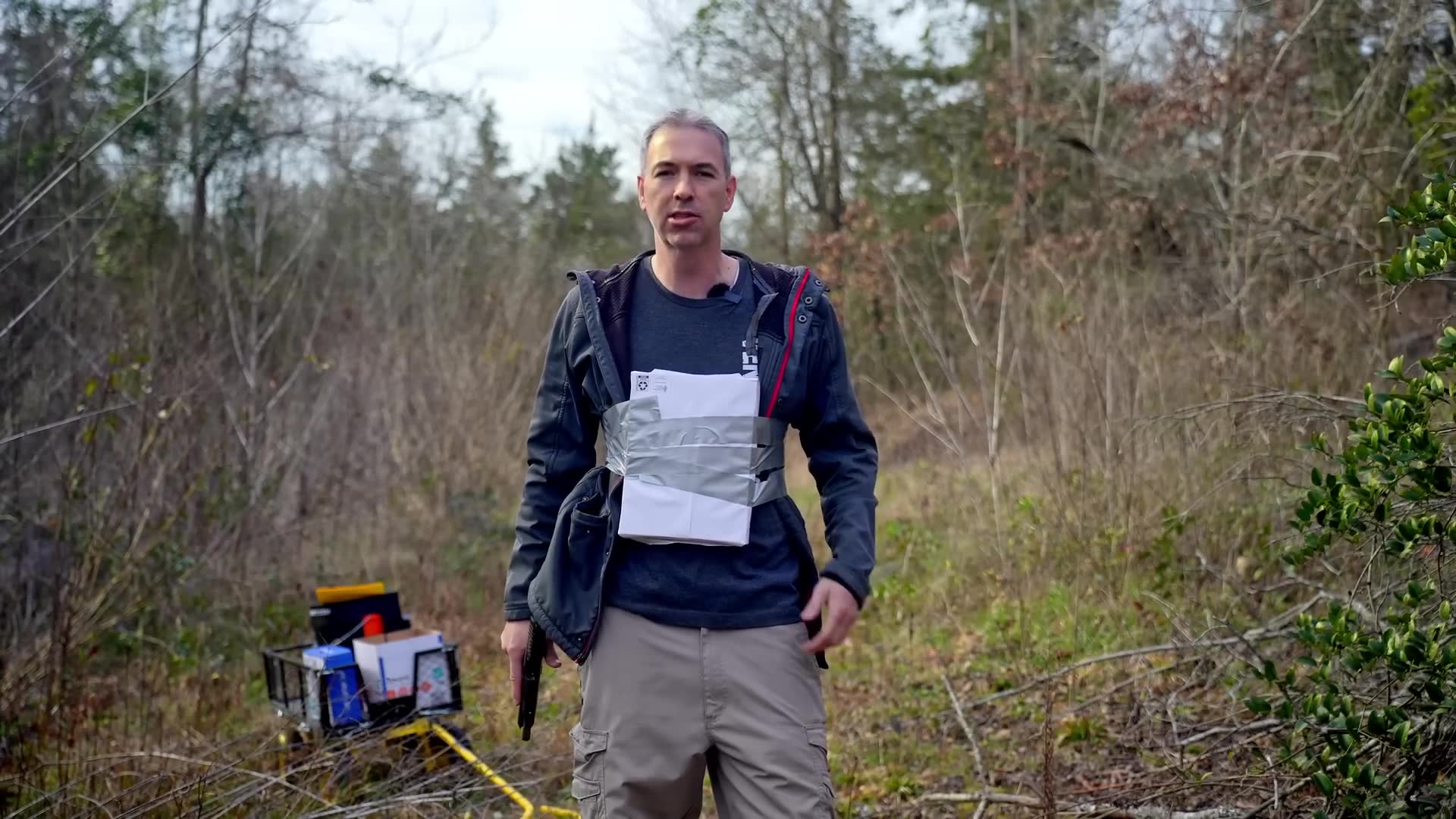Testing whether a stack of paper can actually stop a bullet