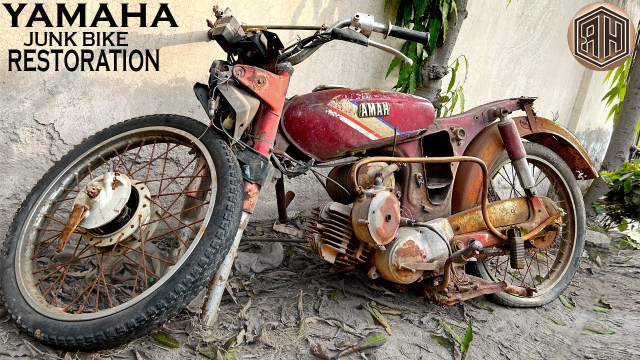 Vintage rusted motorcycle full restoration