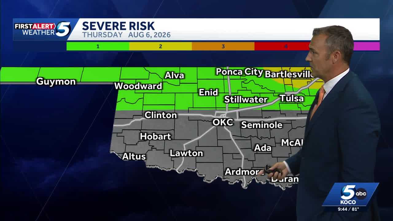 Timeline: Risk zone expands as Oklahoma could see storms with hail, 60-70 mph winds