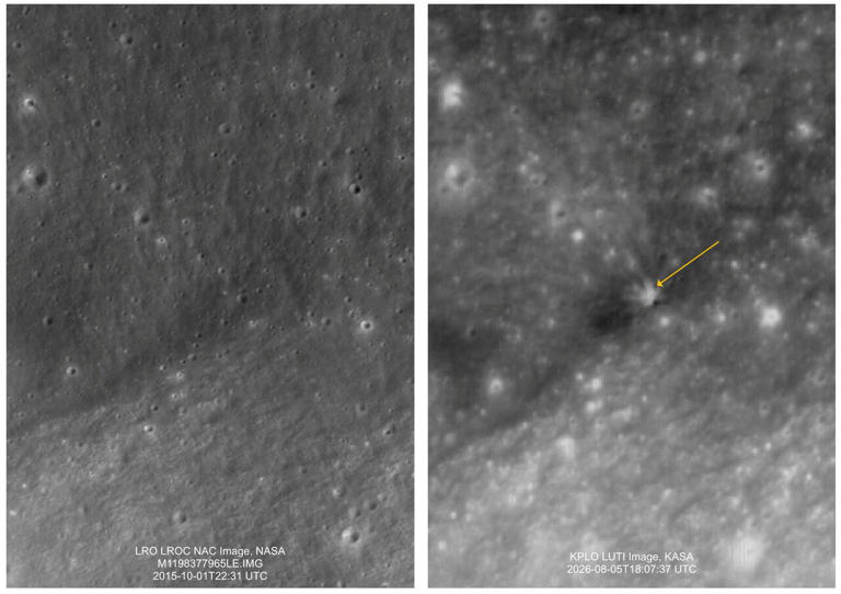 Here's the mark a SpaceX rocket crash left on the moon