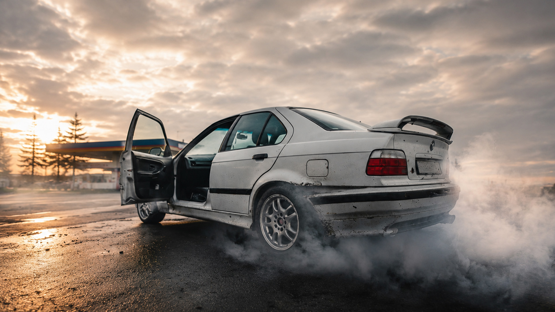 BMW E36 drift crash turns into a nightride repair story
