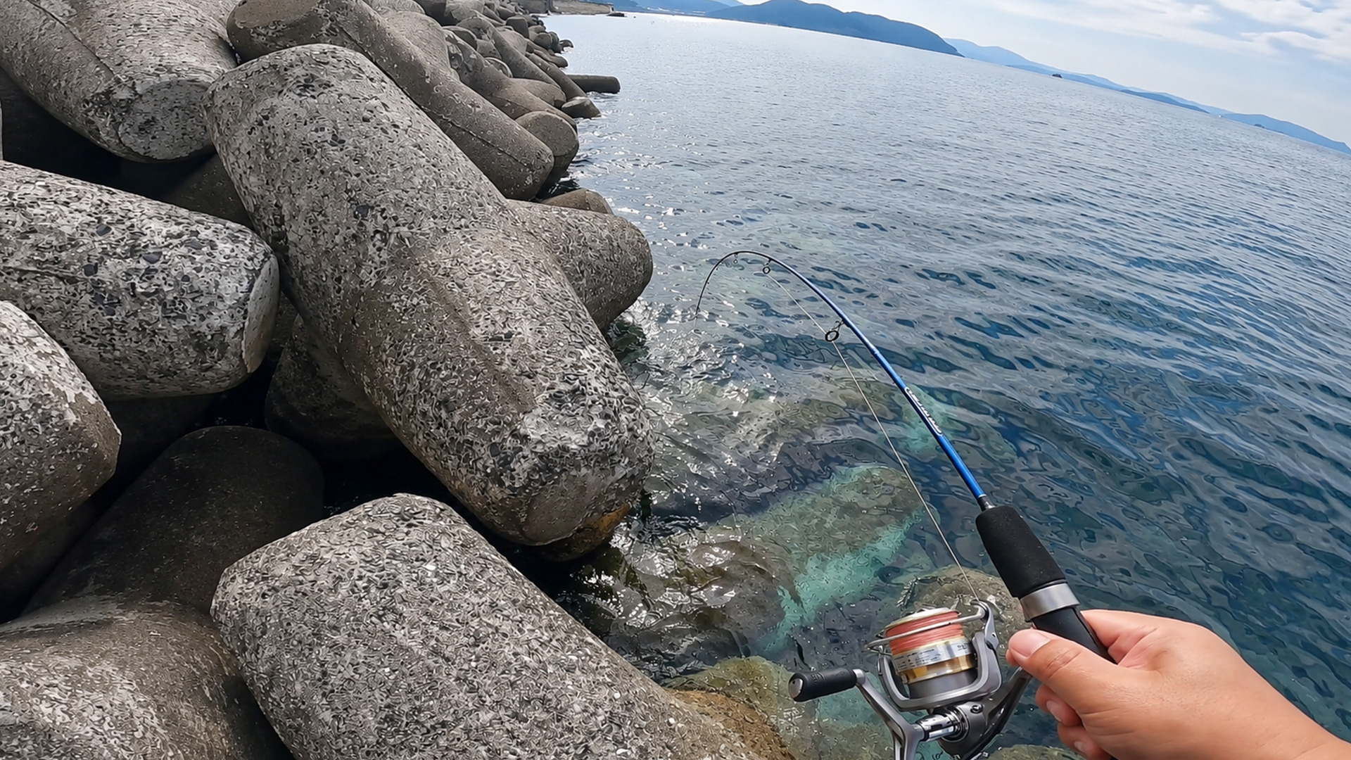 大潮の穴釣りで魚の食いつきが急に増えた