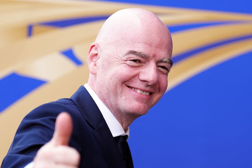Gianni Infantino gives a thumbs up