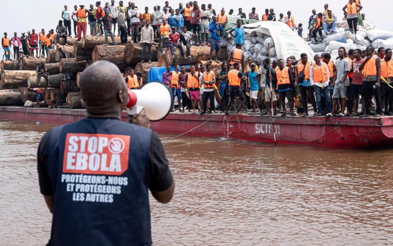A passenger boat was stopped and held in Maluku, some 40 miles from Kinshasa - International Organization For Migration/Handout via REUTERS