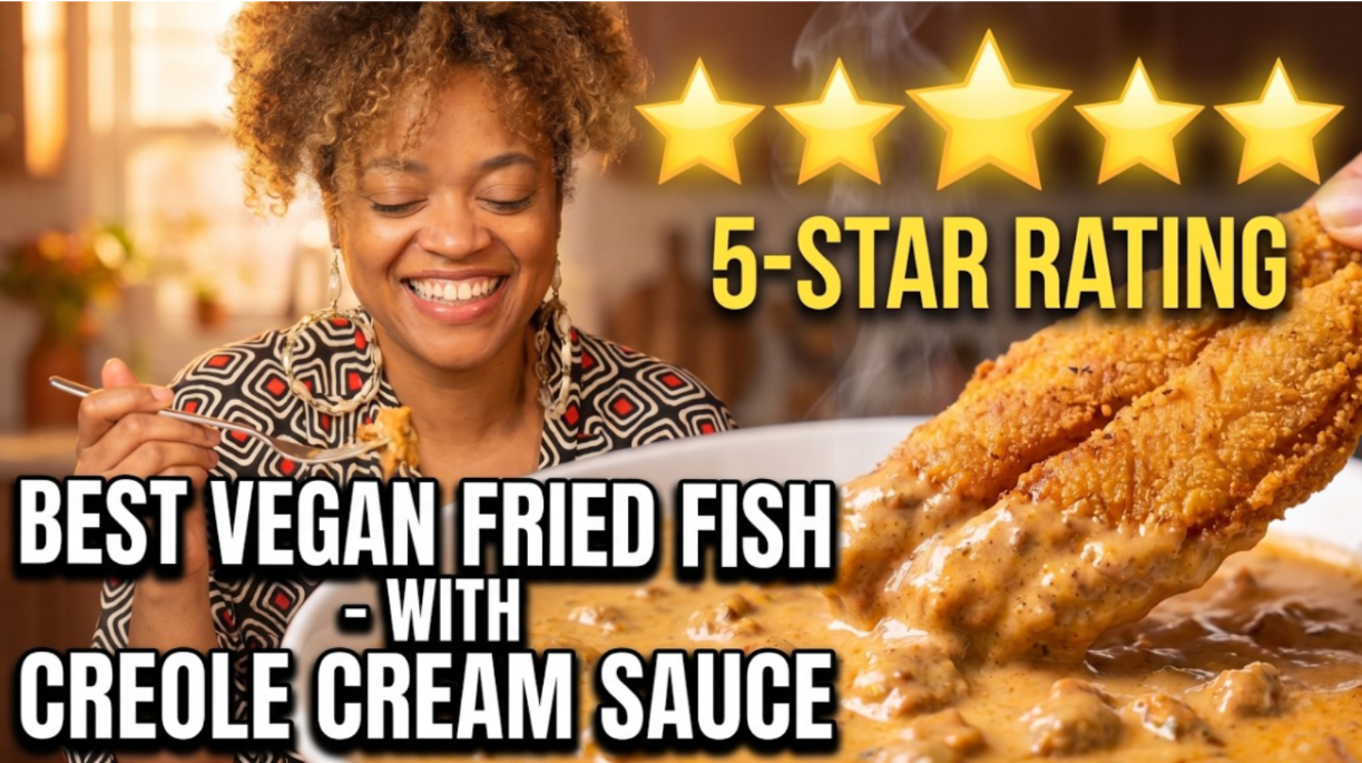 Vegan Fried Fish Creole Cream Sauce Hearts of Palm
