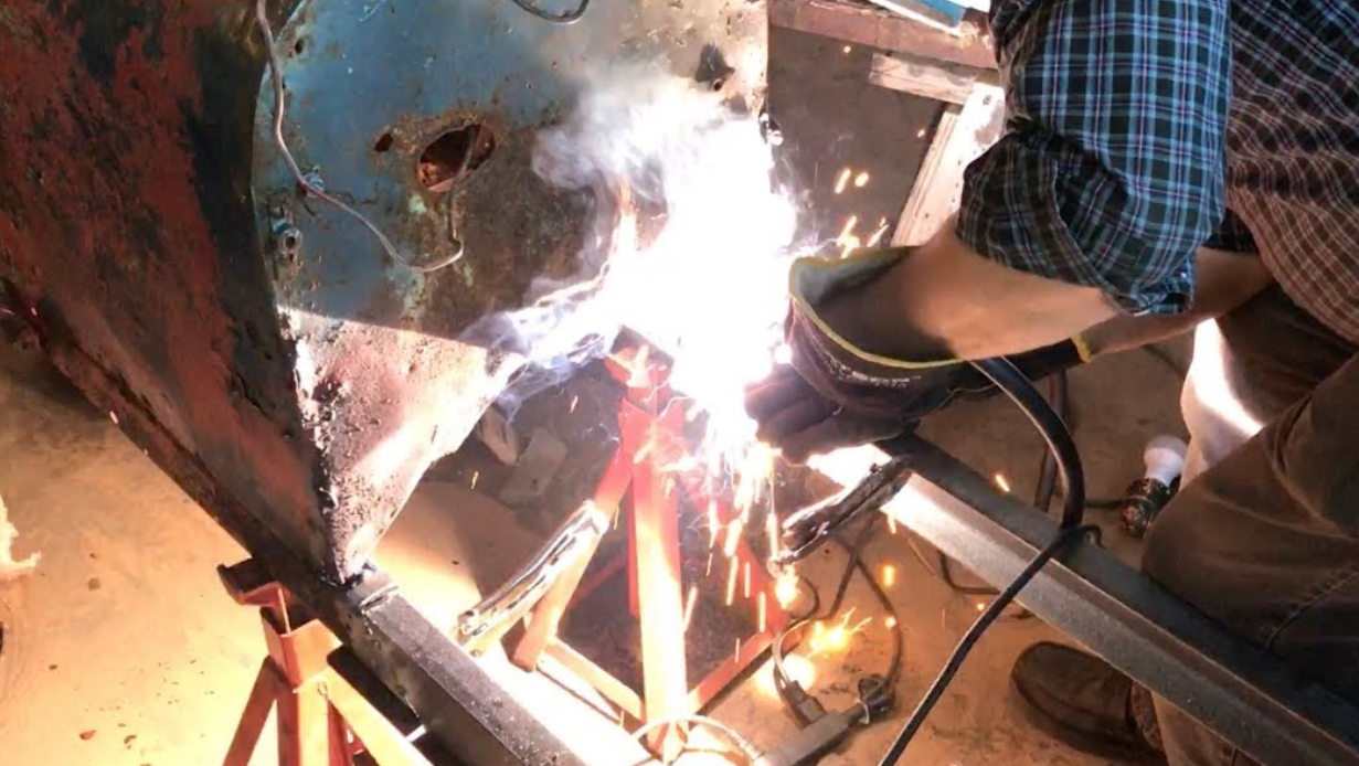 Restoring an antique midget race car frame