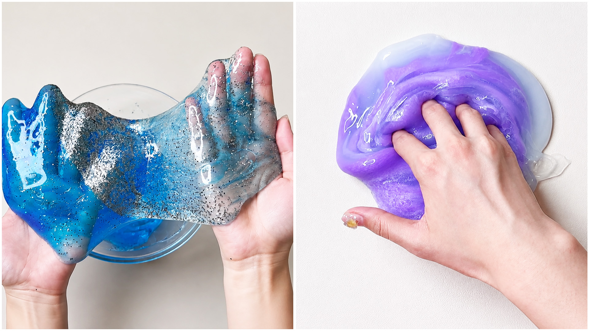 Texturas de slime sedosas con brillo cristalino